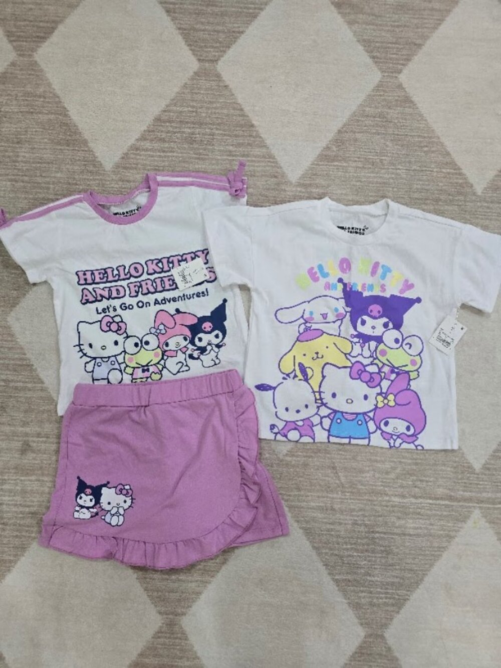 NWT Sanrio Hello Kitty & Friends 3-Piece Outfit Set Girls Size 4